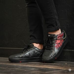 Luxury Kicks Black and Red Men's Shoes